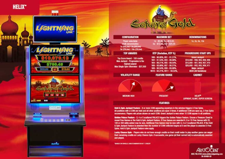 SFC2A - Jeux aristocrat Sahara Gold (lightning link)